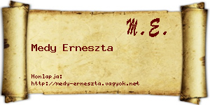 Medy Erneszta névjegykártya